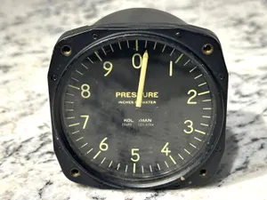 KOLLSMAN Vintage 3" Pressure Inches Of Water Indicator Aviation For Parts Only